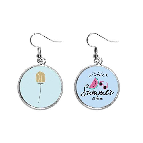 Pendientes de sandía con diseño de arte abstracto de plantas para el verano