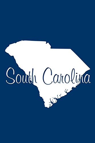South Carolina - Navy Lined Notebook with Margins: 101 Pages, Medium Ruled, 6 x 9 Journal, Soft Cover
