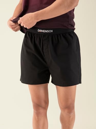 Image of DaMENSCH Solid Breeeze Inner Boxers, Ultra-Light Men Boxer Shorts for Men, 100% Cotton Half Pant for Man, Breathable Woven Inner Cotton Shorts