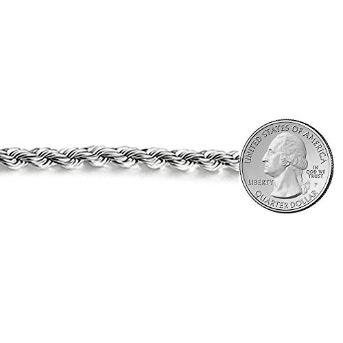 Savlano 925 Sterling Silver 7.5mm Solid Italian Rope Diamond Cut Twist Link Chain Necklace With a Gift Box For Men & Women - Made in Italy3