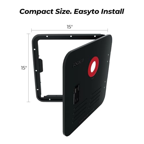 Image of FOGATTI 15 inch x 15 inch RV Water Heater Replacement Door Kit - Black | External Access Panel for FOGATTI Tankless Heaters Only