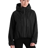 Hixiaohe Womens Rain Jacket with Hood Waterproof Lightweight Windbreaker Jacket Oversized Cropped...