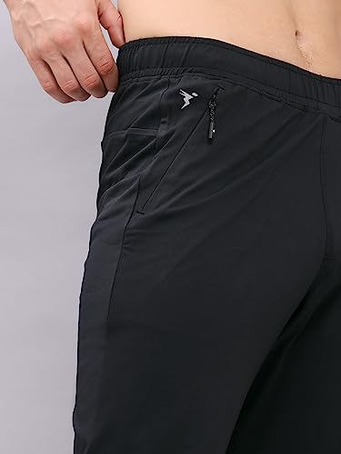TECHNOSPORT Men's Black Relaxed Fit Track Pants - Image 4