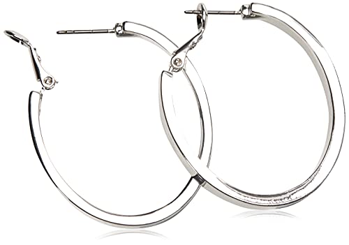Guess Silvertone Pave Crystal Glass Stone and Light Blue Hoop Earrings2