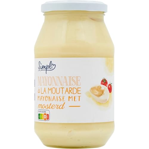 Mayonnaise à la Moutarde de Dijon condiment en pot verre 470g avec ingrédients naturels