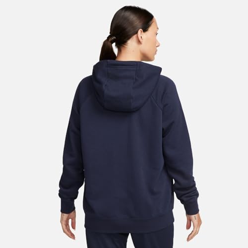 Nike Damen Nk Flc Park20 Fz hættetrøje Hoodie Und Rei verschluss Sweatshirt, Obsidian/Weiß/Weiß, XL EU