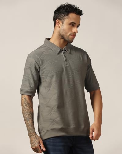 Image of Leriya Fashion Mens t Shirt | Textured t Shirts for Men| Oversized t-Shirt for Men