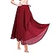 Lusofie Women's Long Dance Wrap Skirt - Red Ballet Skirt - Below Knee - Adult Size - One Size - Chiffon - Tie-Up - Suitable for Ballet, Dance Performances, Family Photos, Parties
