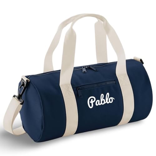Cocholate | Bolsa de Deporte Infantil Personalizada 16L | Bolsa Actividades extraescolares | Personalizable Mediante Bordado con el Nombre o Iniciales. (Azul)