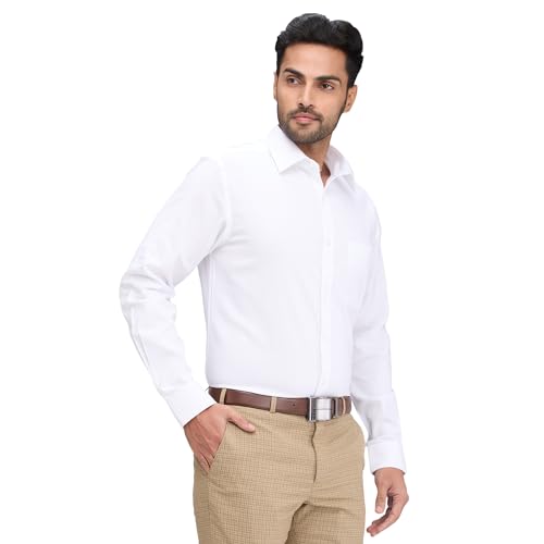 Image of Raymond Men Pure Cotton Slim Fit Structure Pattern Semi Cut Away Collar Formal Shirt