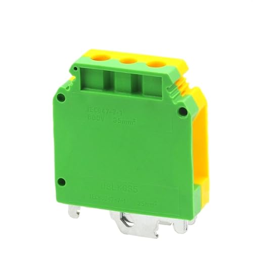 Bloque de terminales USLKG35 de tierra para carril DIN con conector de cable verde amarillo de 5uds 6