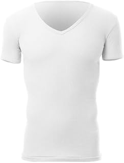 فانلة داخلية قطنية جيدة التهوية برقبة على شكل حرف V من قطونيل أبيض للرجال