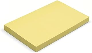 Evergreen Goods 3 Pads x Pastel Yellow Coloured Sticky Post Notes | Removable Self-Adhesive | 100 Sheets per pad - 76 x 127 mm (3" x 5") | Reminders, to-Do, Memo