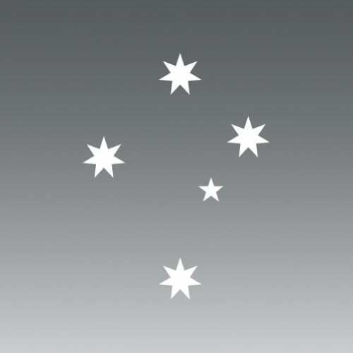 (2x) Australian Southern Cross - White - Sticker - Decal - Die Cut