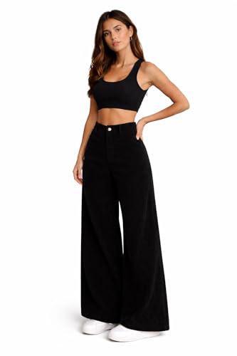 Image of V TOWN Polycotton Regular Fit High-Waist Bone Pocket Trousers for Women & Girls | Super Soft & Comfortable | Stylish & Elegant Trouser Pants for Casual Outings, Parties, Office,Travel & Gift