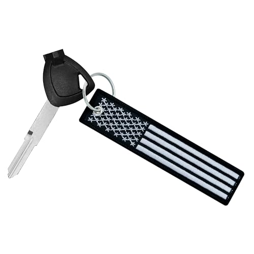 Image of Premium Motorcycle Keychain - Durable Embroidered Flag Key Tag for Riders of Cars, ATV, Dirt Bikes & More