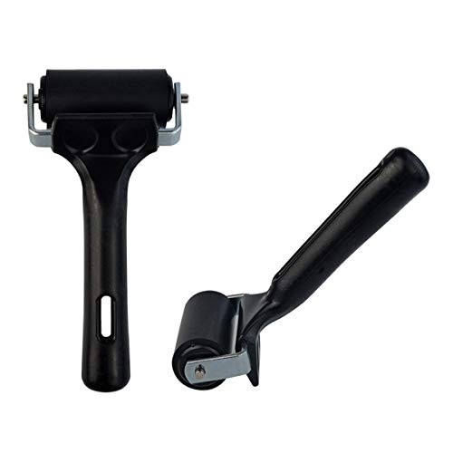 Poualss Brayers Tape Roller 3.8 Inch, 2.2 Inch, 2Pcs Rubber Roller For Printmaking Wallpapers Stamping Gluing Application #TOP2