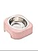QTRT Comida para Mascotas Bowl Dog Pot Job Rice Bowl Peluche Pequeño y Mediano Dog Bowl Cubiertos para Perros Antivuelco Water Bowl Cat Bowl Cat Pot Suministros para Mascotas (Color : Pink)