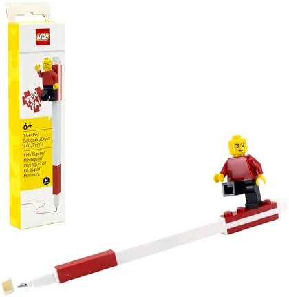 IQ LEGO Pen Pal Gel Pen with Minifigure - Red (53704), Refillable...
