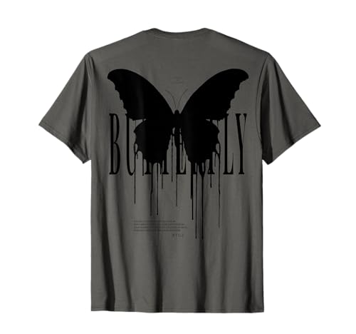 Y2K Backprint Streetwear Hip Hop Butterfly Schmetterling T-Shirt