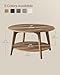 VASAGLE MAEZO Collection - Round Coffee Table, 2-Tier Center Table with Storage, Tapered Legs, Curved Transitions, 31.5 Dia. x 17.7 H Inches, Easy Assembly, for Living Room, Honey Brown ULCT243K41