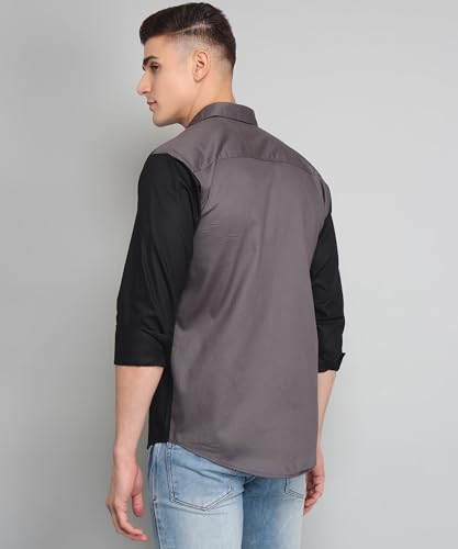 Image of Jacob Premium Black Solid Casual Cotton Shirt for Men.(AB D 402 XL)