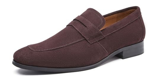 Men's Loafers Formal Dress Slip On Shoes Suede Leather Wedding Tuxedo Casual Shoes for Men