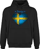 Shirtracer Handball EM 2022 Trikot Ersatz - Handballherz Schweden - M - Schwarz - schweden Handball Trikot - JH001 - Herren Hoodie und Kapuzenpullover für Männer