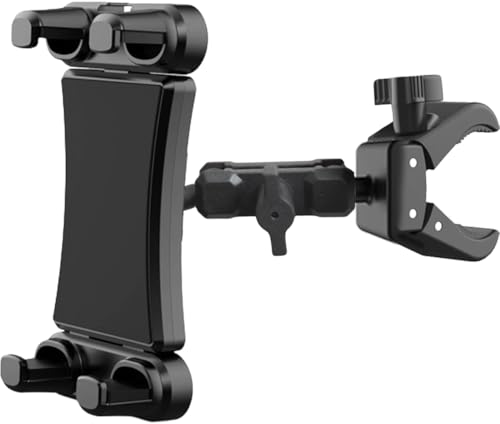 WINOK Tablet-Ständer Laufband, Heimtrainer Fahrrad Tablet Halterung, 360° Drehbar DIY Tablet-Ständerhalter für Spinning Mikrofonständer Schreibtisch Lenke für Smartphones und E-Reader 4.5-14 Zoll