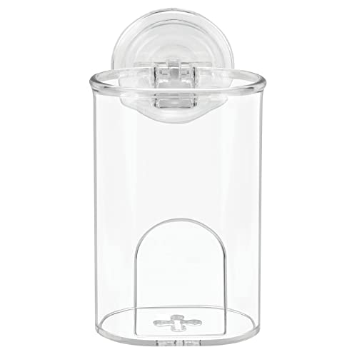 Mdesign Compact Plastic Suction Storage Center For Bathroom Organization Of Toothbrushes, Electric Toothbrushes, Razors - 2 Pack - Clear #TOP6