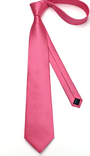 Image of Enlision Mens Ties Stripe Tie and Pocket Square Set Classic Formal Woven Neckties Handkerchief Cufflinks Wedding