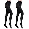 HA WA 2 Pairs Semi Opaque Tights, Winter Control Top 40D Microfiber Leggings for women