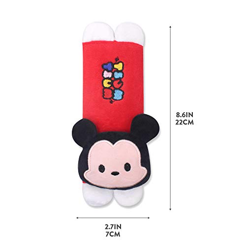 Finex Set Of 2 Mickey Minnie Plush Car Seat Belt Strap Covers Shoulder Cushion Pad (Red Mickey Mouse) #TOP5