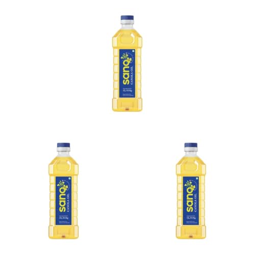 Image of Sano Canola Oil: Cooking Oil for Daily Use | Recommended for All Types of Cuisines | Ideal for Conscious Cooking | 1 Liter (Pack of 3)