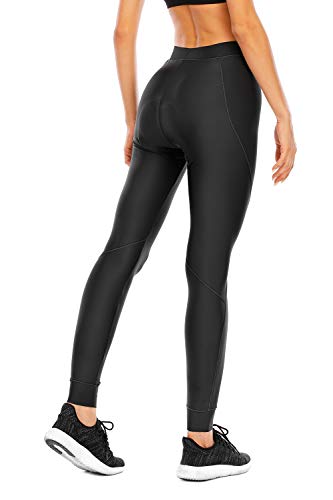 4ucycling Women 3D Padded Breathable ¾ Cycling Biking Shorts,UPF 50 Women's Running Pants, Women's Capri Bike Tights (Long-Black & Black Line X-Large) - Thumbnail 2