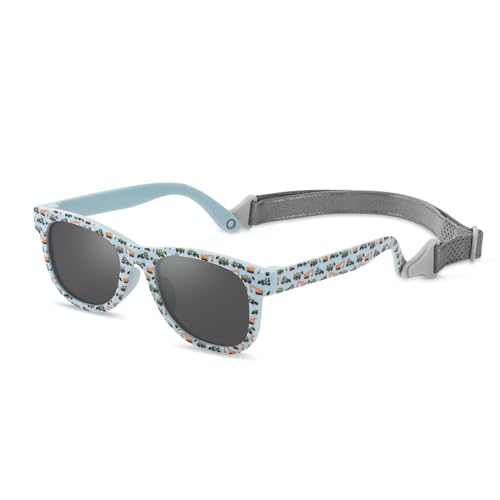 Beipegin Óculos de sol para bebés menino menina, UV400 proteção polarizados contra raios óculos de sol infantis - de 0 a 36 meses, azul, Tamanho único