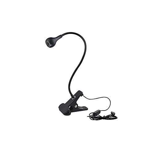 Leselicht USB-LED-Clip auf Lampe Leselicht flexibel neben dem Bett Tisch Schreibtischlampe Warm- & Weißbuchlicht Nachtaugenpflege (Schwarz) Cover