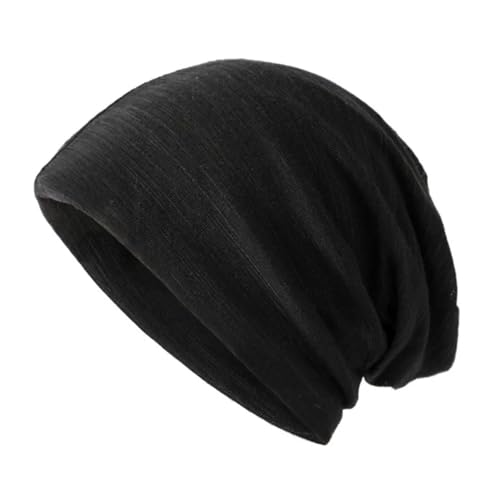 Bonnet fin unisexe en coton doux double couche tissu tricoté décontracté