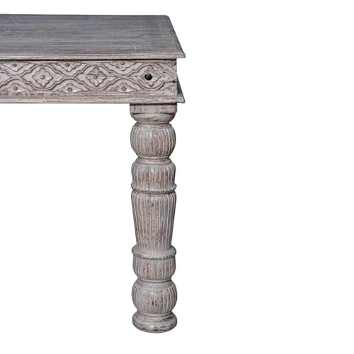 84-x-40-Solid-Wood-Dining-Table-Antique-White-Formal-Dining-Table-Large-Hand-Carved-Desk-8-seat-Dining-Table-for-Farmhouse-Dining-Room 84 x 40 Solid Wood Dining Table Antique White Formal Dining Table Large Hand Carved Desk 8 seat Dining Table for Farmhouse Dining Room