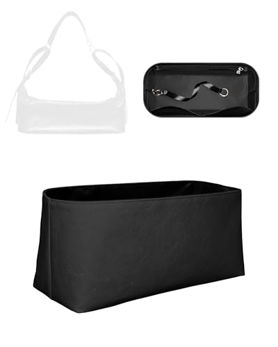 QIGUAN Purse Organizer Insert, Slim Inside Storage Bag Organizer Insert Fit for Dior D-Journey Handbag Lightweight Paper Inner Liner Pouch (Style-02, Small)