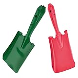TOGEVAL Kamin Ascheschaufel 2 Stück Kleine Holzofenschaufeln aus Metall Rot Grün Kamin und Ofenreinigungswerkzeug für Innen und Außenkamine