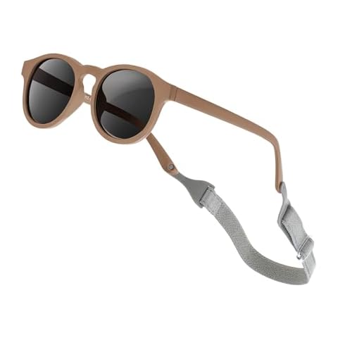 VideMundi Baby Sunglasses with Strap Polarized Flexible Round Frame Sunglasses UV400 Cover