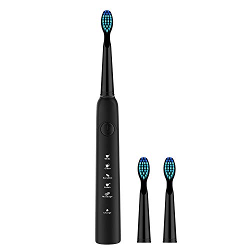 Electric Toothbrush, Electric Toothbrushes for Adults with 5 Modes, Smart Timer and 40,000 VPM Motor, IPX7 Sonic Toothbrush Electric, Rechargeable Power Electronic Toothbrush with 3 Tooth Brush Heads