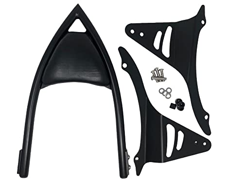 Altezza: 400 mm Highway Hawk Sissy Bar Arch per Kawasaki VN 900 Custom – Altezza dal parafango ca. 400 mm di altezza in nero – completo di supporto
