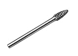 YUFUTOL SF-3L3 Tungsten Carbide Burr-3”(76.2mm)Long Reach Double Cut Tree Shape With Radius End Carbide Burr File(3/8” cutter Dia X 3/4”Cutter Length) with 1/4” shank,1pcs