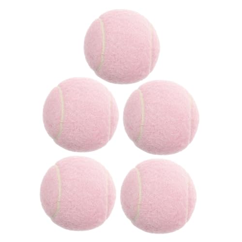 BCOATH Beginner Tennis Balls Set 5 Pcs Elastic Youth Balls Pink Ideal for Boys and Girls' Training and Matches Lightweight Playful Design