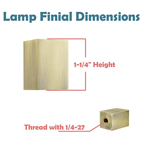Aspen Creative 24031-41 Rectangular Cube Finial For Lamp Shade, 1 Pack, Antique Brass #TOP1