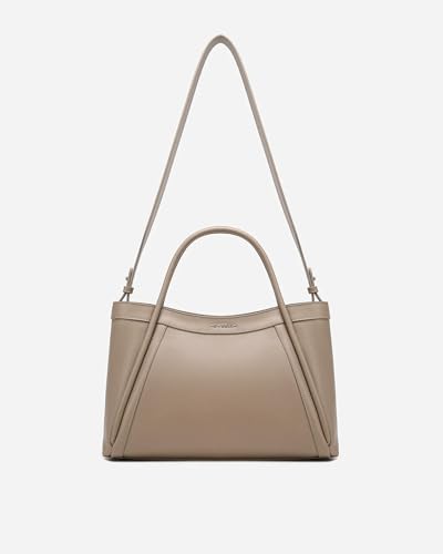 Image of NEWBELLA Tote Bag for Women, Vegan Leather Crossbody Shoulder Bag, Top Handle Satchel Purse for Work, Travel, Daily Use (Apricot-2, for 13 inch laptop)