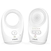 VTech BM1120 Baby-Audioüberwachungsgerät, klare Tonübertragung und Sicherheit, Lange Reichweite, 5-stufige LED-Lautstärkeanzeige, Gürtelclip, wiederaufladbare Batterien
