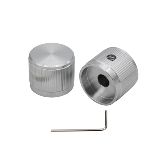 ROZILO Chrome 2PCS 21x17mm Guitar Knobs Aluminum Alloy Potentiometer Control Knob Volume Audio...